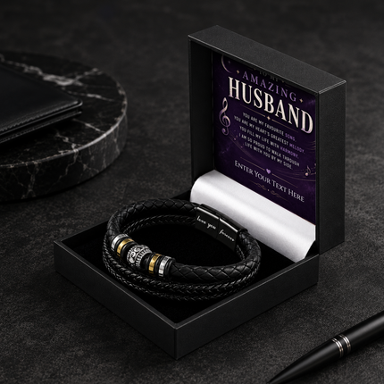 To My Amazing Husband Eternal Bond Bracelet With Personalised Keepsake Box