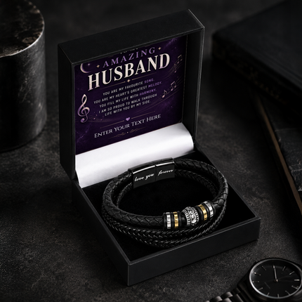 To My Amazing Husband Eternal Bond Bracelet With Personalised Keepsake Box