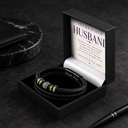 To My Incredible Husband Eternal Bond Bracelet With Personalised Keepsake Box