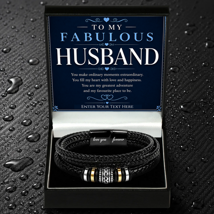 To My Fabulous Husband Eternal Bond Bracelet With Personalised Keepsake Box