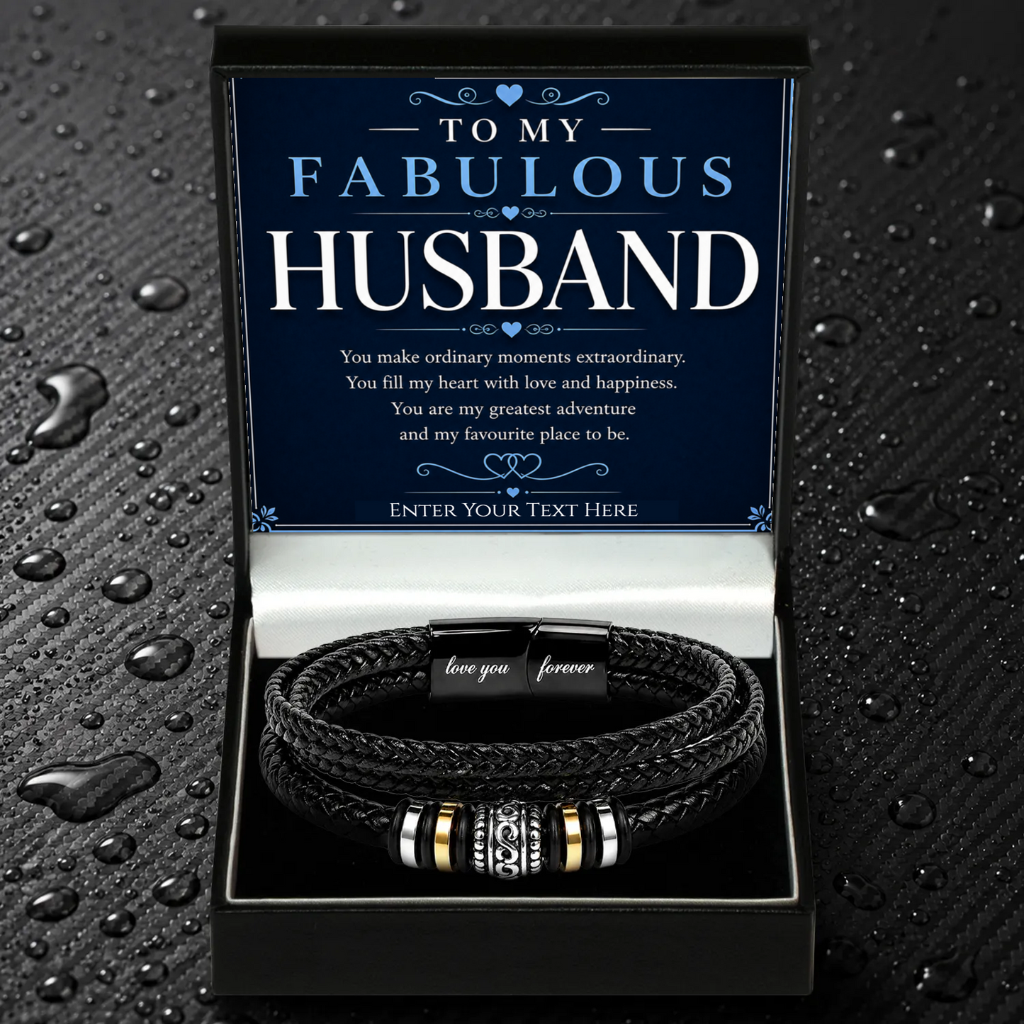 To My Fabulous Husband Eternal Bond Bracelet With Personalised Keepsake Box