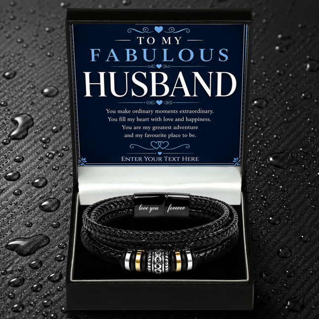 To My Fabulous Husband Eternal Bond Bracelet With Personalised Keepsake Box