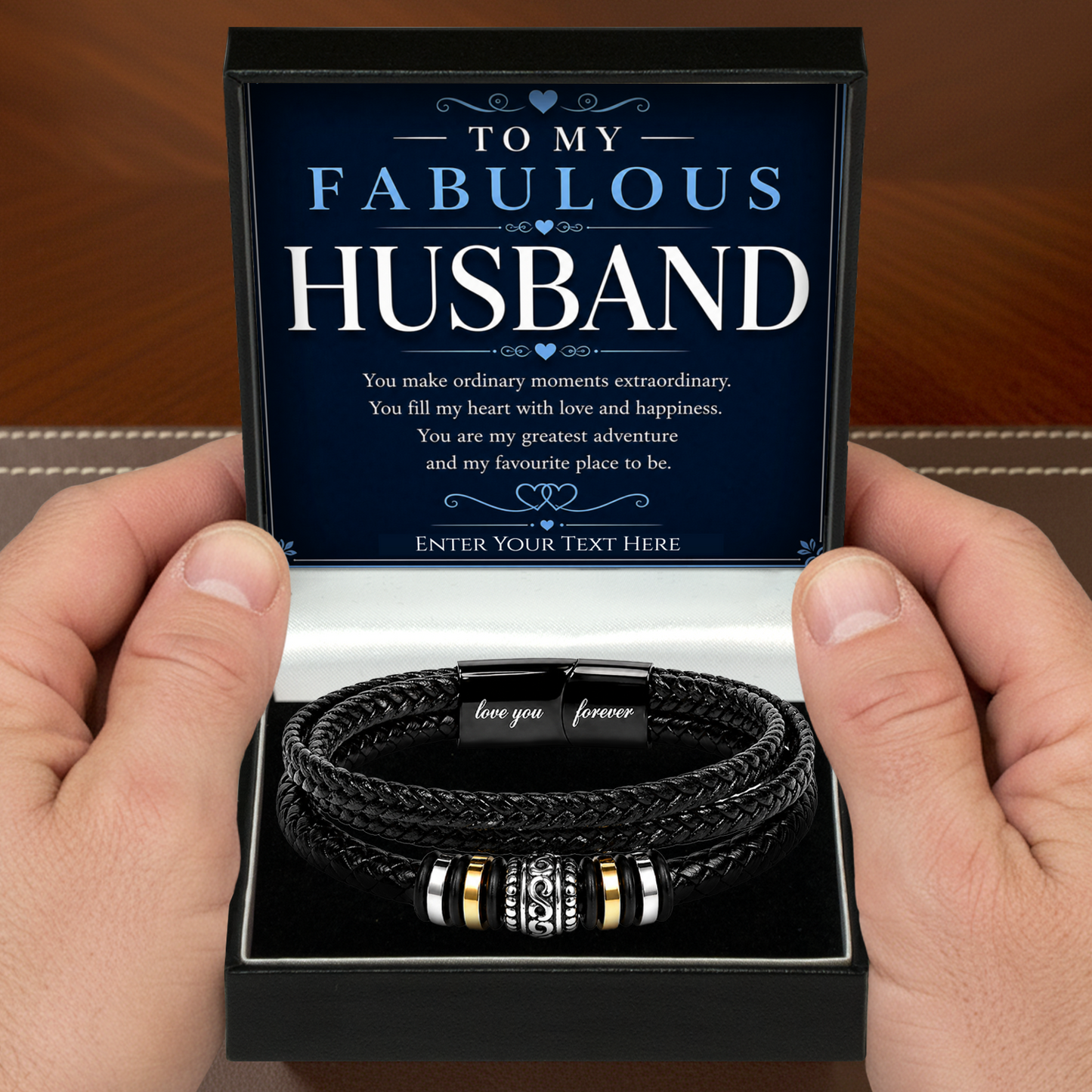 To My Fabulous Husband Eternal Bond Bracelet With Personalised Keepsake Box