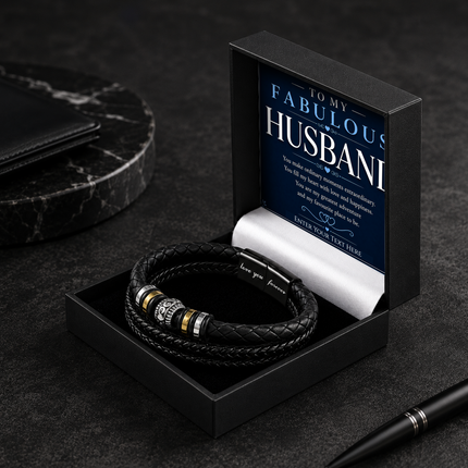 To My Fabulous Husband Eternal Bond Bracelet With Personalised Keepsake Box