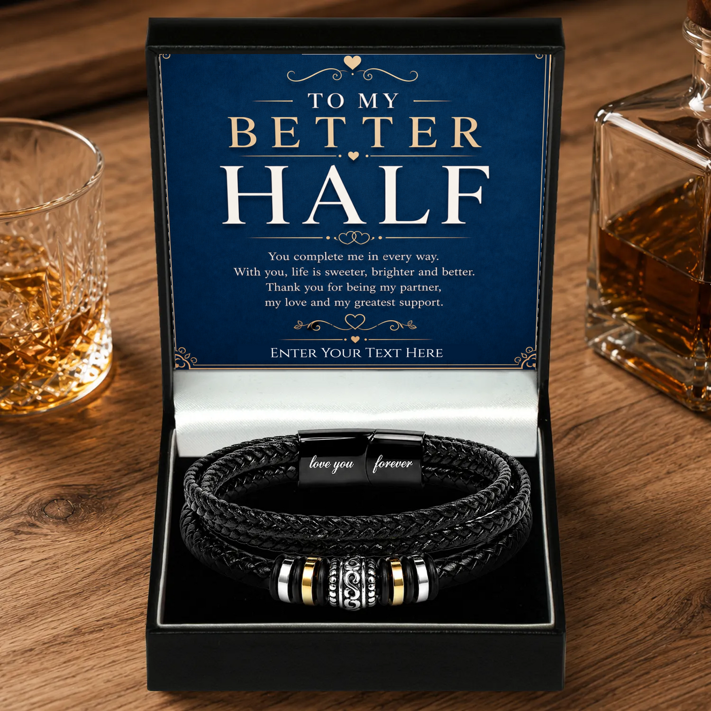 To My Better Half Eternal Bond Bracelet With Personalised Keepsake Box