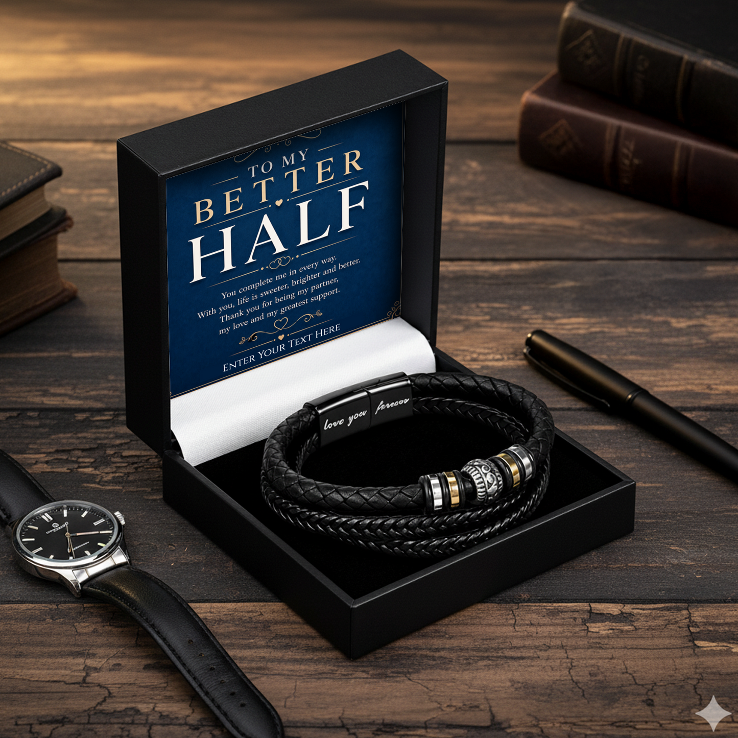 To My Better Half Eternal Bond Bracelet With Personalised Keepsake Box