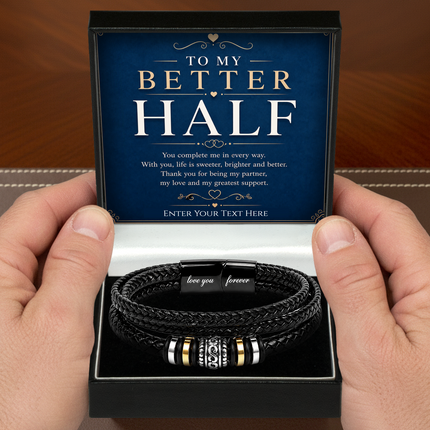 To My Better Half Eternal Bond Bracelet With Personalised Keepsake Box
