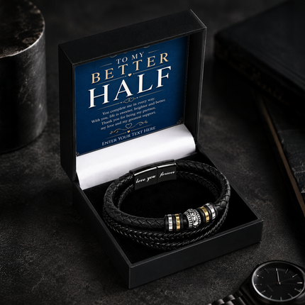 To My Better Half Eternal Bond Bracelet With Personalised Keepsake Box