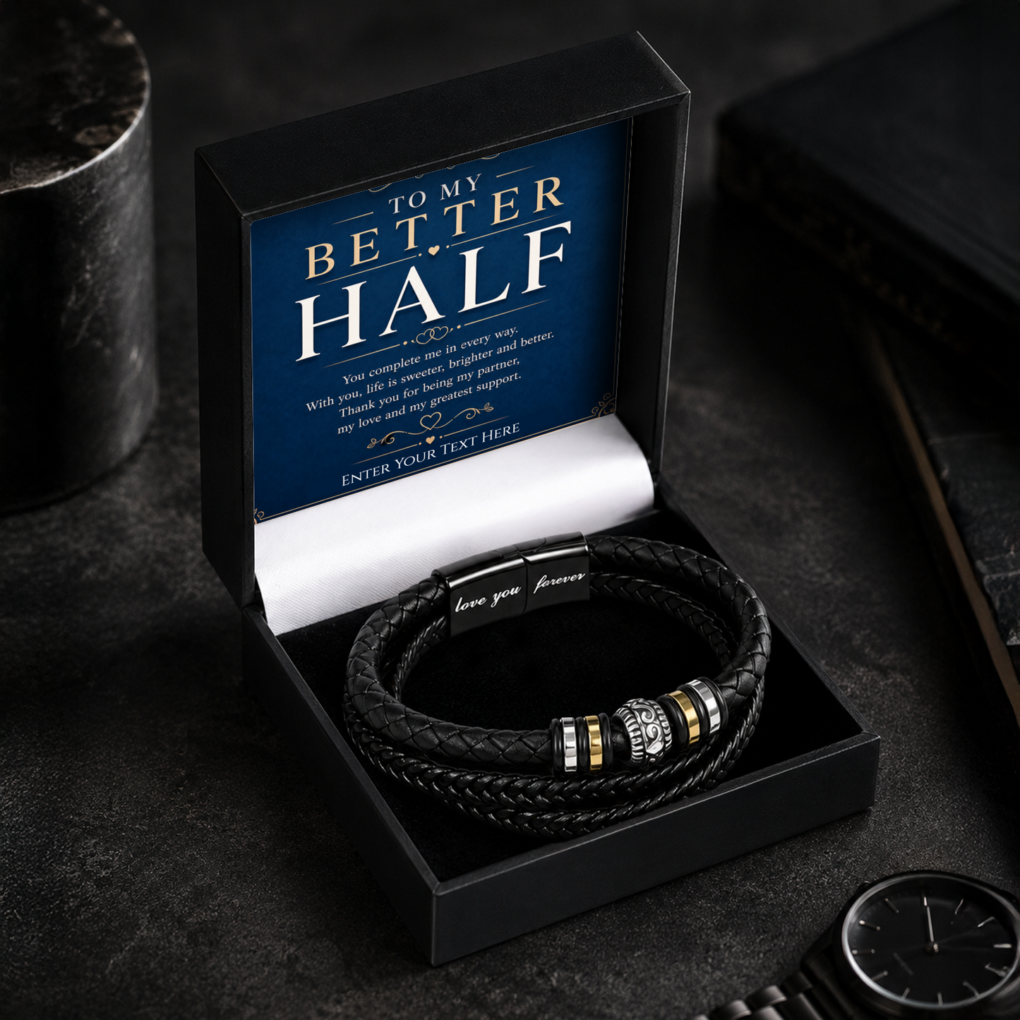 To My Better Half Eternal Bond Bracelet With Personalised Keepsake Box
