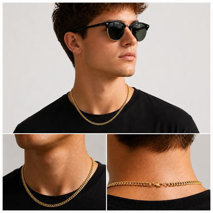 To My Amazing Husband 18k Gold Plated Cuban Chain Necklace With Personalised Keepsake Box