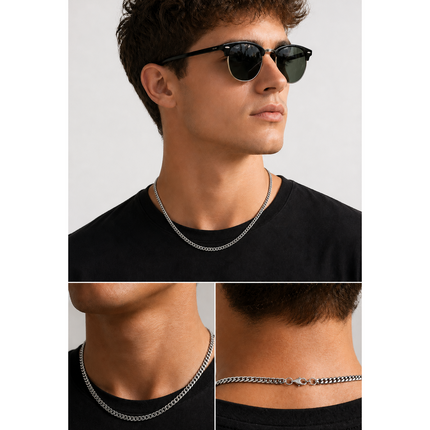 To My Fabulous Husband Stainless Steel Cuban Chain Necklace With Personalised Keepsake Box