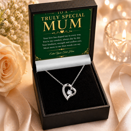 To A Truly Special Mum Personalised Eternal Heart Necklace In Keepsake Box