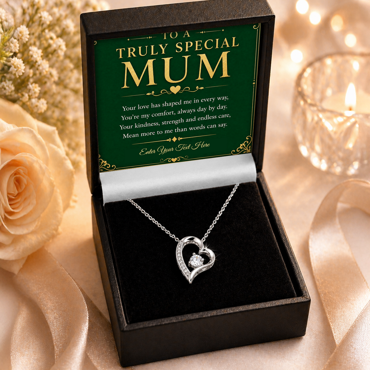 To A Truly Special Mum Personalised Eternal Heart Necklace In Keepsake Box