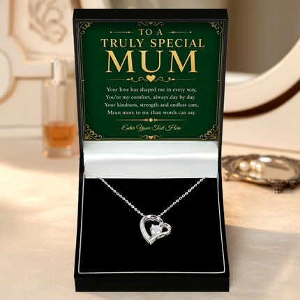 To A Truly Special Mum Personalised Eternal Heart Necklace In Keepsake Box