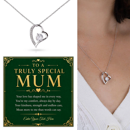 To A Truly Special Mum Personalised Eternal Heart Necklace In Keepsake Box