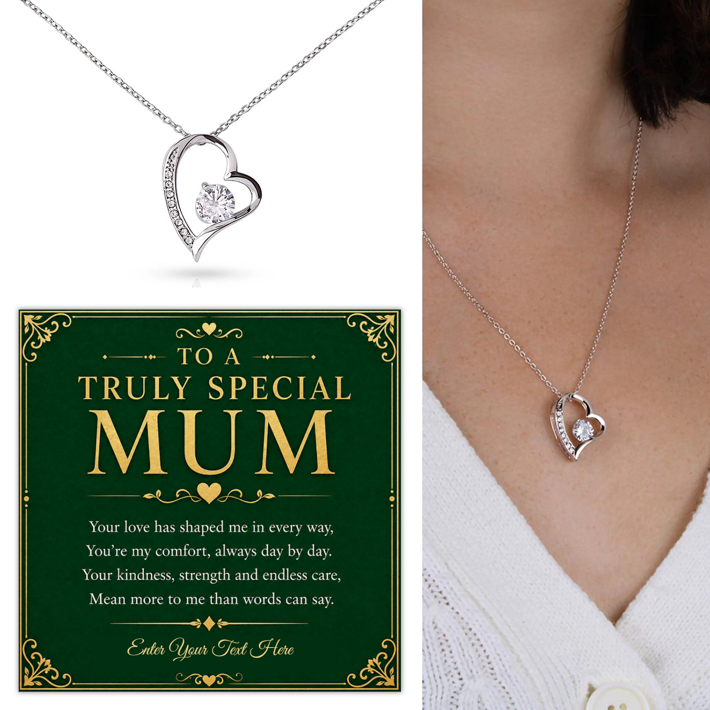 To A Truly Special Mum Personalised Eternal Heart Necklace In Keepsake Box
