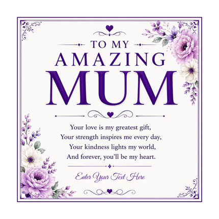 To My Amazing Mum Personalised Eternal Heart Necklace In Keepsake Box