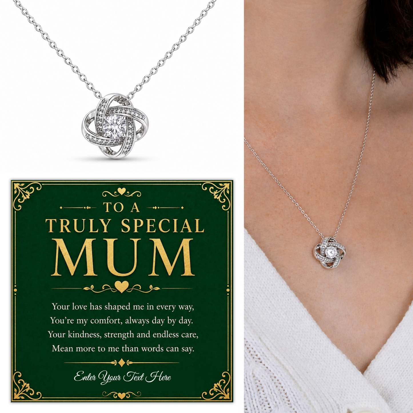To A Truly Special Mum Personalised Love Knot Necklace In Keepsake Box