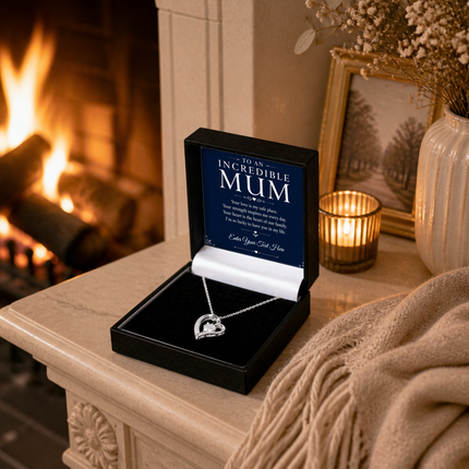 To An Incredible Mum Personalised Eternal Heart Necklace In Keepsake Box