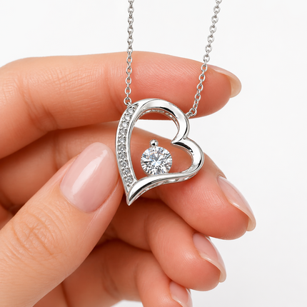 To My Daughter Personalised Necklace With Poem, Eternal Heart Pendant In Keepsake Box