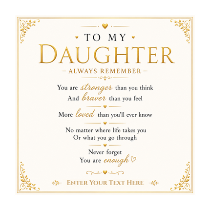 To My Daughter Personalised Necklace With Poem, Eternal Heart Pendant In Keepsake Box