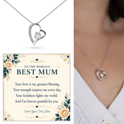 To The Worlds Best Mum Personalised Eternal Heart Necklace In Keepsake Box