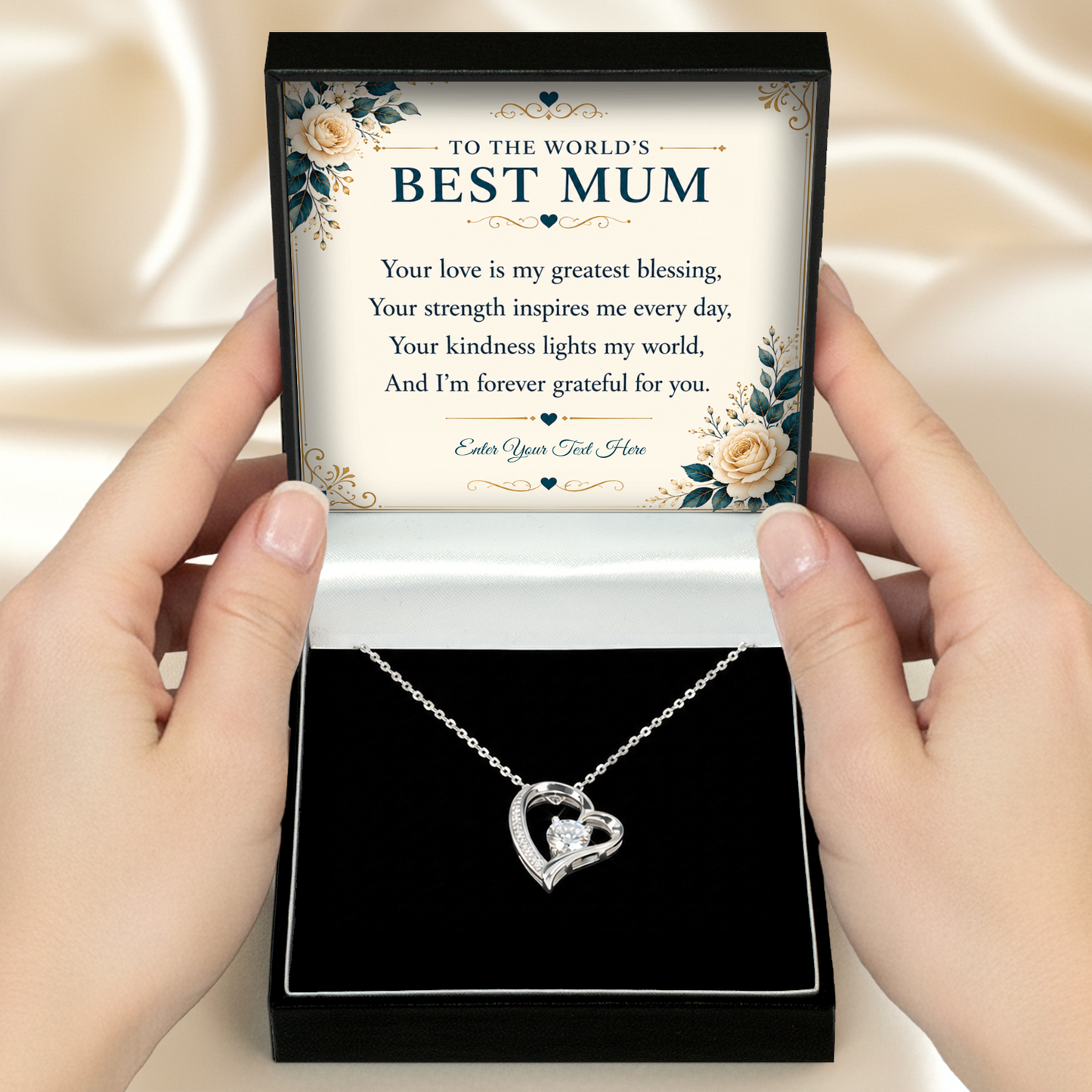 To The Worlds Best Mum Personalised Eternal Heart Necklace In Keepsake Box