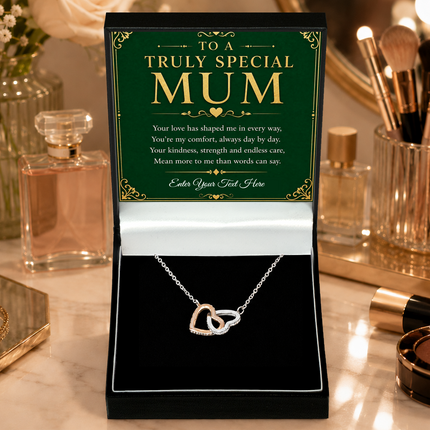 To A Truly Special Mum Personalised Interlocking Hearts Necklace In Keepsake Box