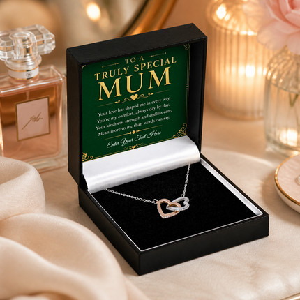 To A Truly Special Mum Personalised Interlocking Hearts Necklace In Keepsake Box