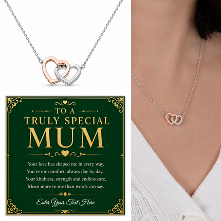 To A Truly Special Mum Personalised Interlocking Hearts Necklace In Keepsake Box