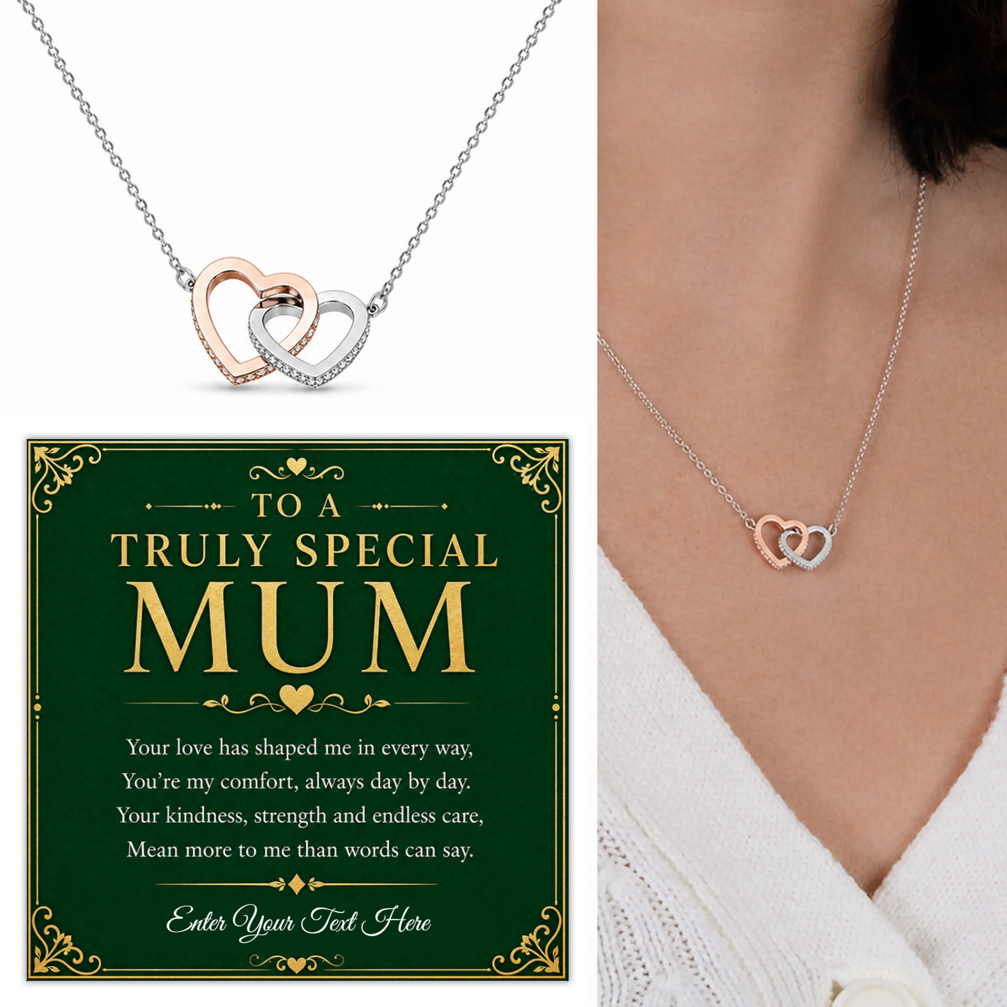 To A Truly Special Mum Personalised Interlocking Hearts Necklace In Keepsake Box