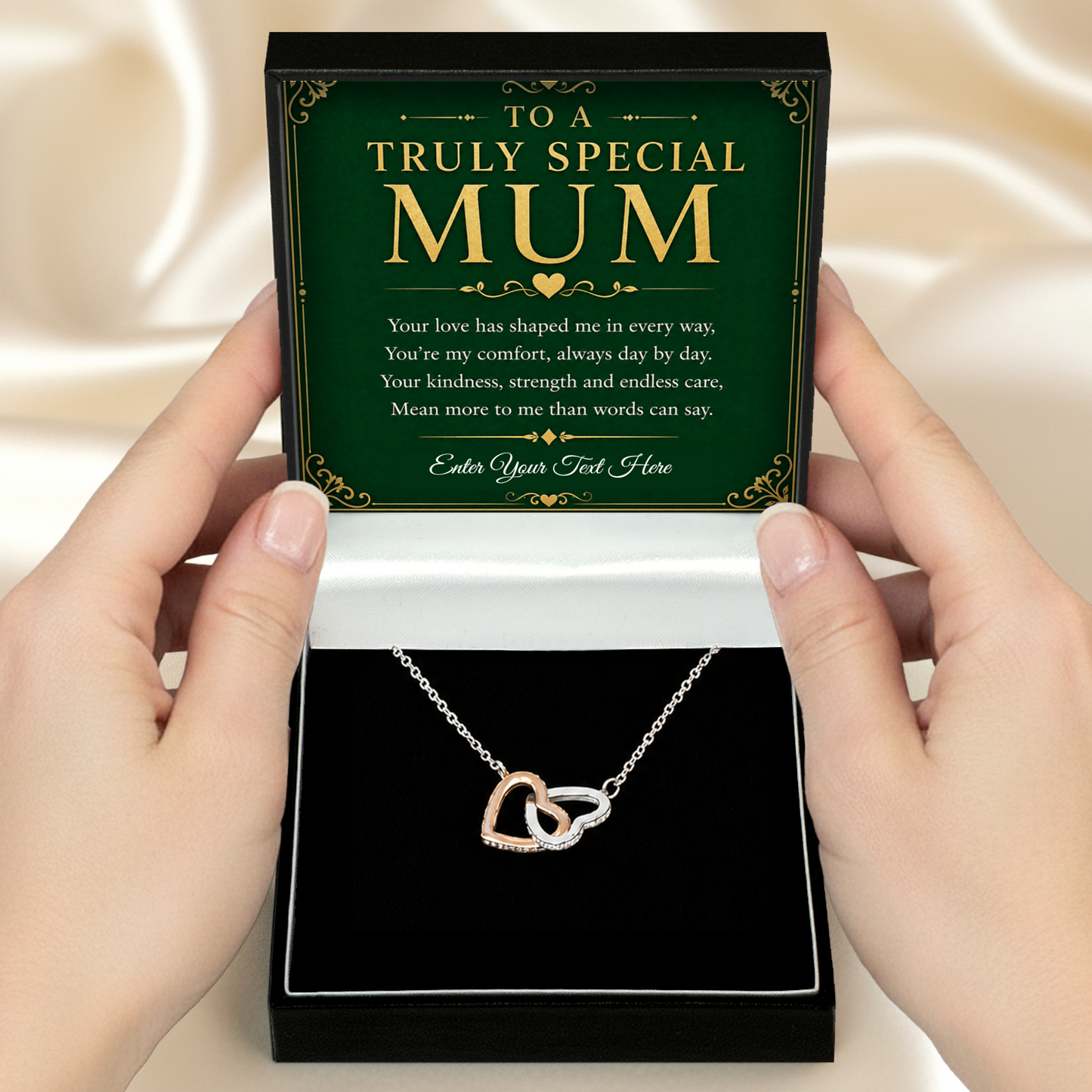 To A Truly Special Mum Personalised Interlocking Hearts Necklace In Keepsake Box