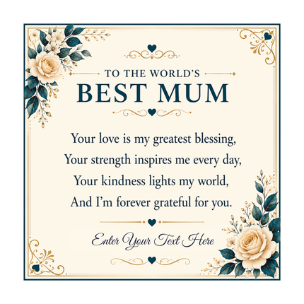 To The Worlds Best Mum Personalised Interlocking Hearts Necklace In Keepsake Box