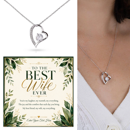 To The Best Wife Ever Personalised Eternal Heart Necklace In Keepsake Box