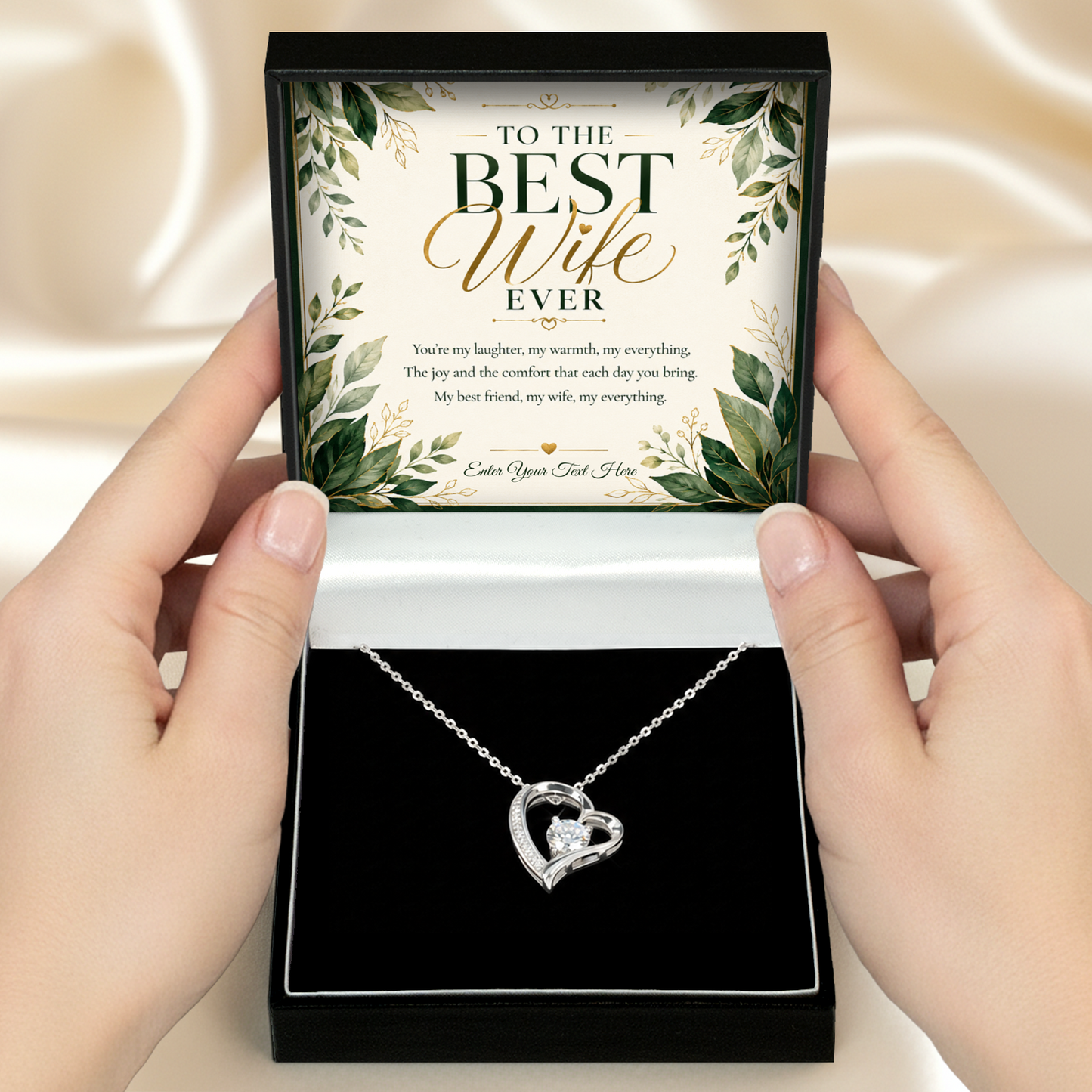 To The Best Wife Ever Personalised Eternal Heart Necklace In Keepsake Box