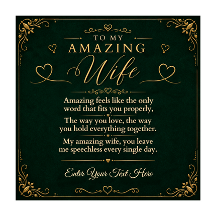 To My Amazing Wife Personalised Eternal Heart Necklace In Keepsake Box