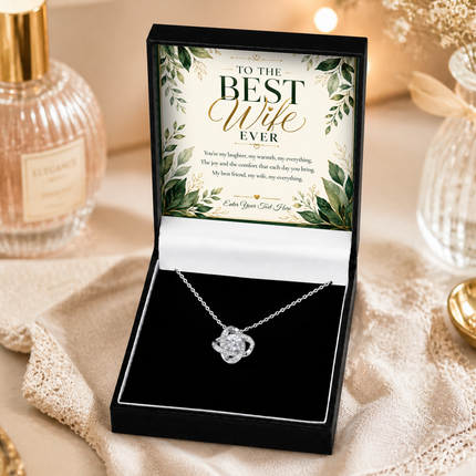 To The Best Wife Ever Personalised Love Knot Necklace In Keepsake Box