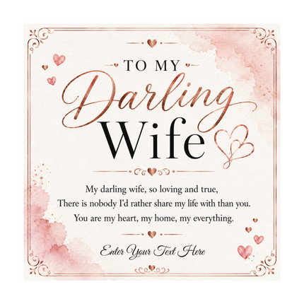 To My Darling Wife Personalised Love Knot Necklace In Keepsake Box