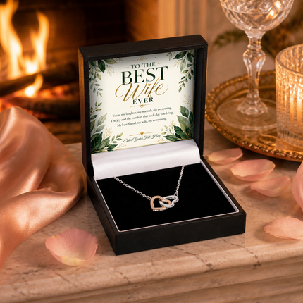 To The Best Wife Ever Personalised Interlocking Hearts Necklace In Keepsake Box