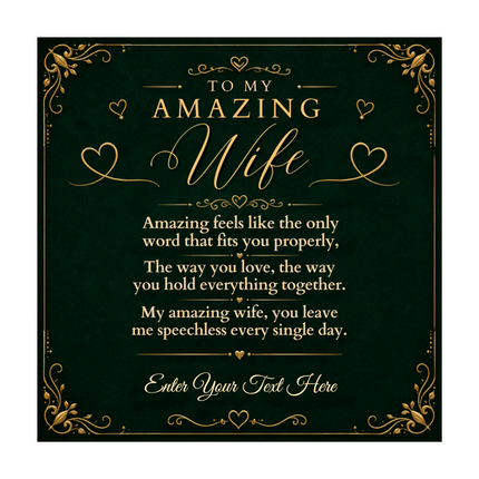 To My Amazing Wife Personalised Interlocking Hearts Necklace In Keepsake Box