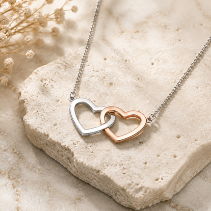 To My Amazing Wife Personalised Interlocking Hearts Necklace In Keepsake Box