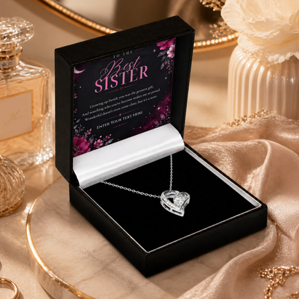 To The Best Sister Personalised Eternal Heart Necklace In Keepsake Box