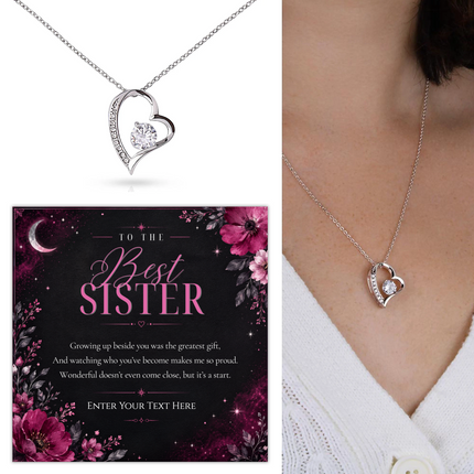 To The Best Sister Personalised Eternal Heart Necklace In Keepsake Box