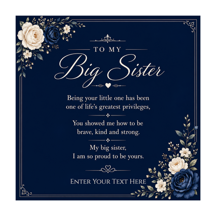 To My Big Sister Personalised Eternal Heart Necklace In Keepsake Box