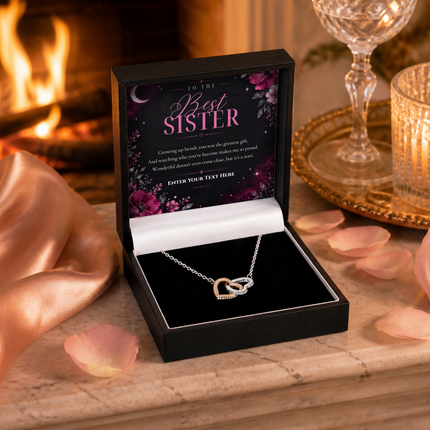To The Best Sister Personalised Love Interlocking Hearts Necklace In Keepsake Box