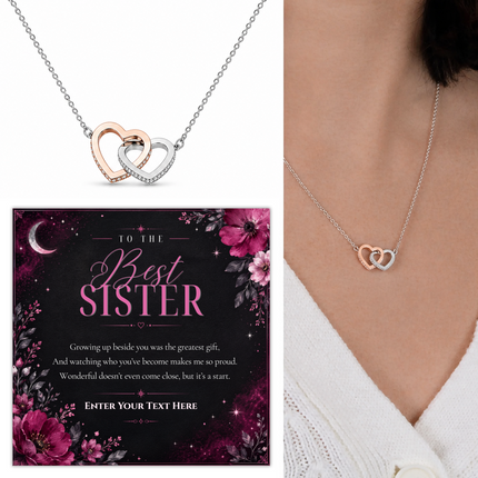 To The Best Sister Personalised Love Interlocking Hearts Necklace In Keepsake Box