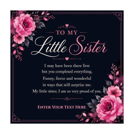 To My Little Sister Personalised Love Interlocking Hearts Necklace In Keepsake Box