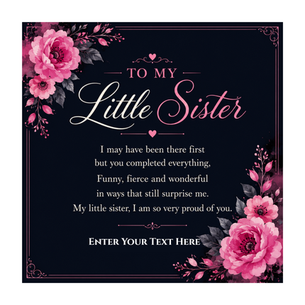 To My Little Sister Personalised Eternal Heart Necklace In Keepsake Box