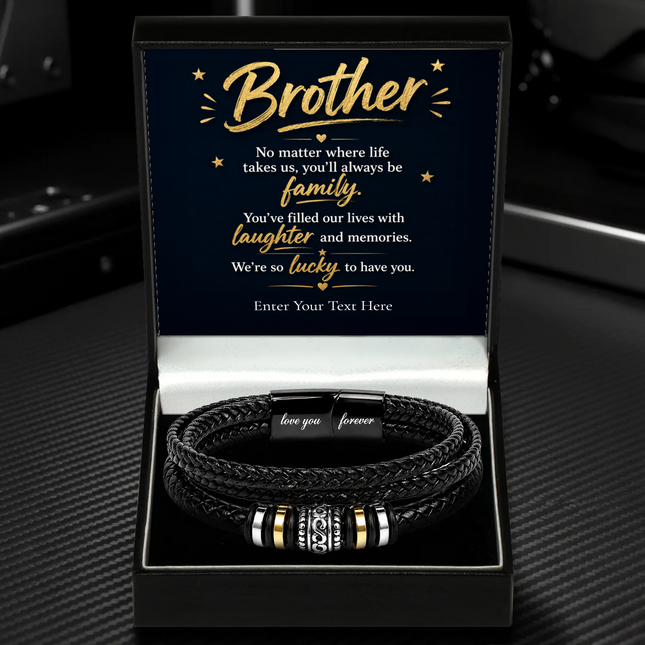 To My Brother Eternal Bond Bracelet With Personalised Keepsake Box