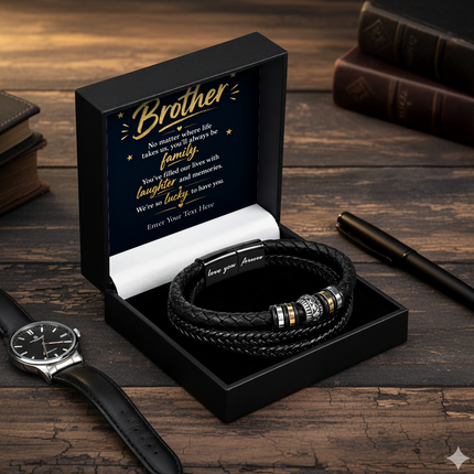 To My Brother Eternal Bond Bracelet With Personalised Keepsake Box